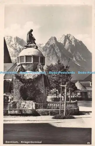 R451831 Garmisch Kriegerdenkmal Rudolf Rudolphi Postkarte