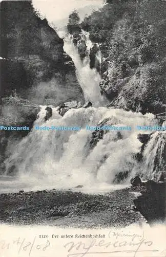 R450152 3128 Der untere Reichenbachfall Wehrli A G Kilchberg Zürich 1908