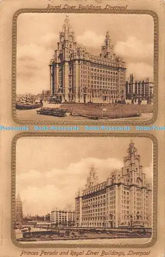 R452139 Liverpool Royal Liver Buildings Princes Parade and Royal Liver Buildings