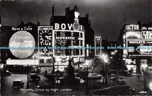 R453563 Piccadilly Circus by Night London RF 51 The Photographic Greeting Card C