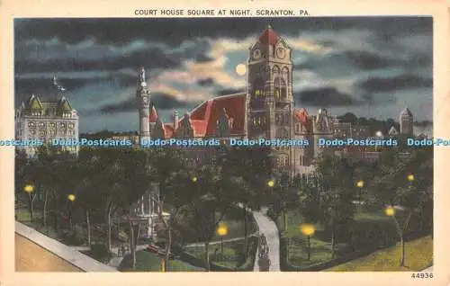 R453641 Court House Square At Night Scranton PA 44936 Scranton News Co Metrocraf