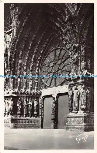 R452273 Reims Marne La Cathedrale Portail Central Greff