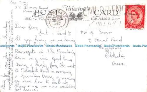 R453782 Hafen von Zion Hill Ramsgate G 9104 Silbereske Postkarte Valentinstag an