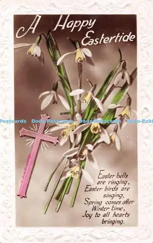 R450600 A Happy Eastertide Cross and snowdrops RP 1948