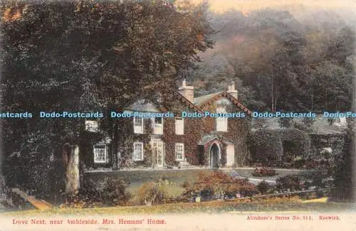 R448691 Taubennest nahe Ambleside Mrs Hemans Home Abrahams Serie Nr. 511 Keswick