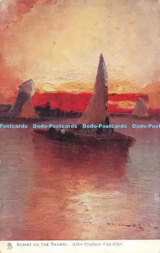 R450737 Sonnenuntergang auf der Themse Tuck Oilette Kenner Postkarte 2574 Nach Profes