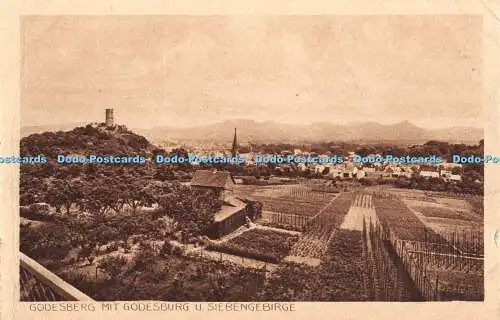 R448758 Godesberg mit Godesburg u Siebengebirge KTF Photogravur Siegburg