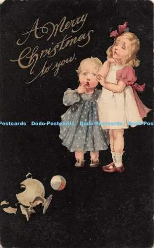 R450822 A Merry Christmas to You Two small girls Stewart and Woolf Series No 671
