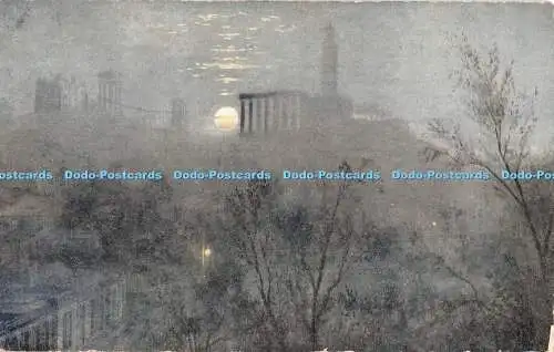 R452789 Castle Serie Edinburgh Edinburgh von Moonlight Calton Hill und Nelsons M