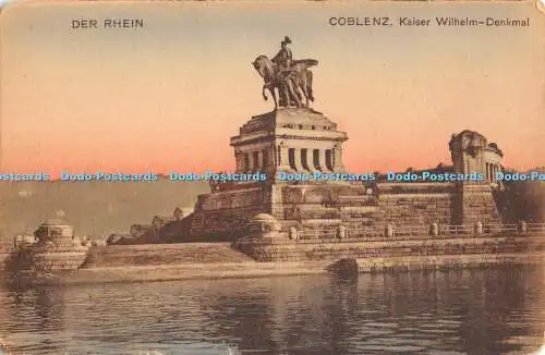 R451034 Der Rhein Koblenz Kaiser Wilhelm Denkmal Heiss