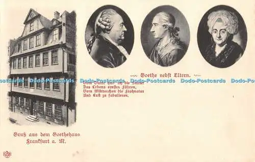 R451039 Gruss aus dem Goethehaus Frankfurt a M Goethe L Klement 1904