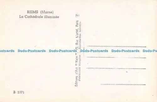 R453067 Reims Marne La Cathedrale illuminee B 2371 Yvon