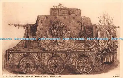 R454649 St Pauls Cathedral Duke of Wellingtons Funeral Car B 14450 Photochrom