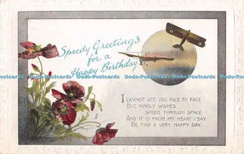 R454685 Speedy Greetings for a Happy Birthday Tuck Gem Geburtstag Postkarte Nr. 2034