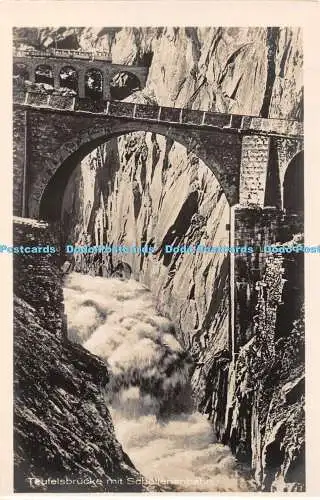 R454822 Teufelsbrücke mit Schollenenbahn Photoglob Zürich