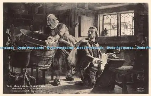 R454862 Tomt Margit raddar Gustaf Vasa Oljemalning av J F Hockert i Vasamonument