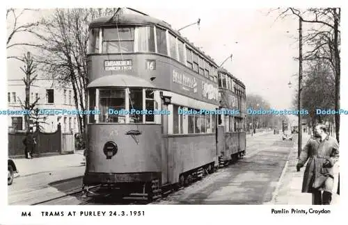 R454906 M4 Straßenbahnen in Purley  Pamlin Prints Croydon RP