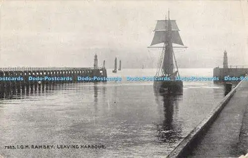 R455071 7985 I O M Ramsey Leaving Harbour Grano Series Photochrom 1948