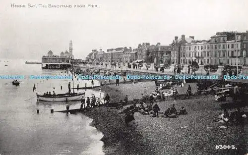 R455093 Herne Bay The Bandstand from Pier 63043 Grano Series Photochrom