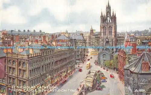 R455321 St Nicholas Cathedral from Castle Newcastle on Tyne A 1691 Kunst Farbe G