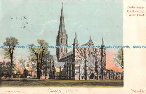 R455762 Salisbury Cathedral West Front F G O Stuart 1903