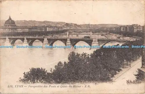 R456008 Lyon Perspective des Ponts et Quais du Rhone E R B und G