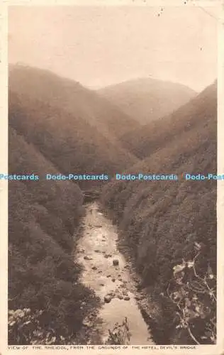 R458907 Teufelsbrücke Blick auf das Rheidol vom Gelände des Hotels F P Light
