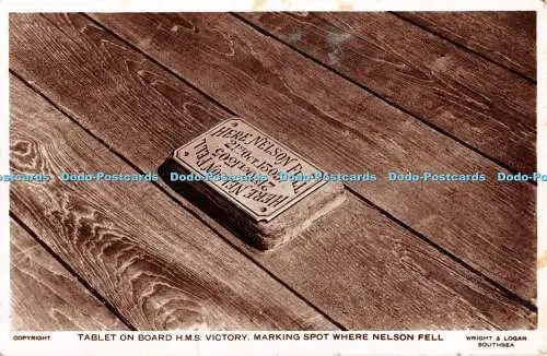 R458926 Tablet on Board H M S Victory Marking Spot Where Nelson Fell Wright and