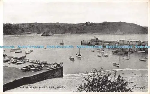 R456725 Tenby North Sands and Old Pier Valentine Silveresque