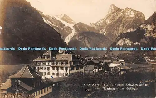 R456778 Kandersteg Hotel Schweizerhof mit Rinderhorn und Gellihorn Uebelmann Grippe