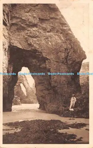 R456804 Perranporth Arched Rocks Red House 1914