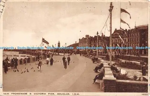 R456874 I o M Douglas New Promenade and Victoria Pier J Salmon 1949