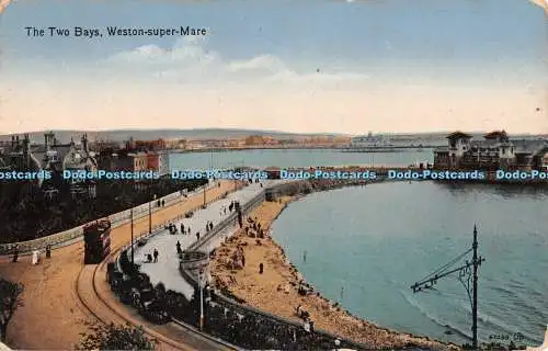 R456978 Weston Super Mare The Two Bays Valentines Serie 1917