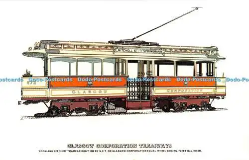 R459478 Glasgow Corporation Straßenbahnen Zimmer- und Küchenstraßenbahnwagen gebaut 1898 G C T O