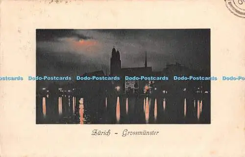 R459860 Zürich Grossmünster 6048 Carl Kunzli Tobler Zürich C T K 1908