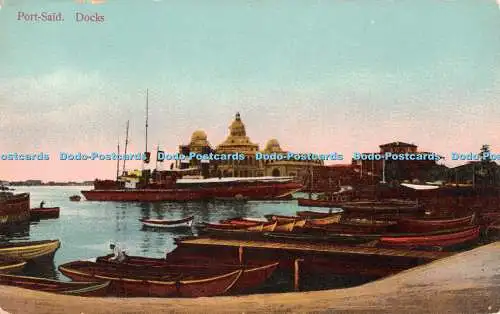 R457591 Port Said Docks Egyptienne Postkarte