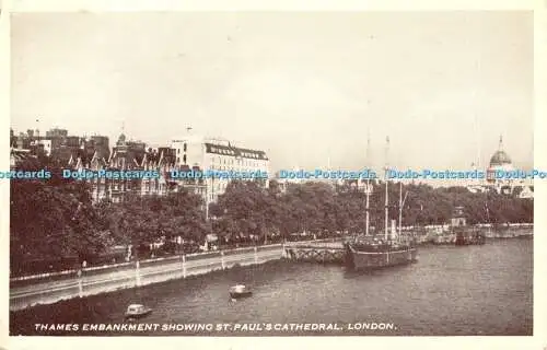 R459889 Thames Embankment Showing St Pauls Cathedral London M and L National Ser