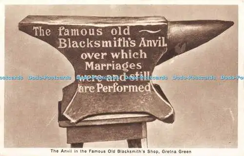 R457623 Gretna Green Der Amboss in der berühmten alten Schmiede