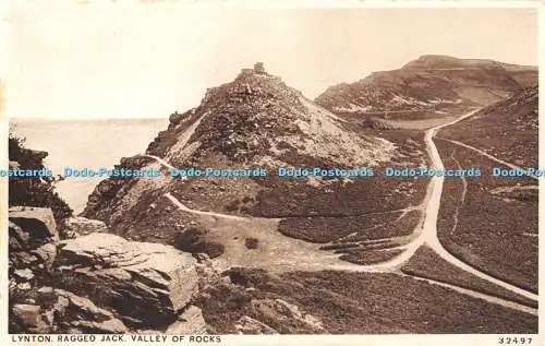 R457639 Lynton Ragged Jack Valley of Rocks Photochrom