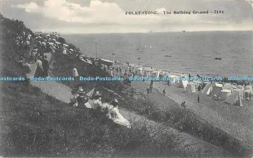 R459958 Folkestone The Bathing Ground 2181 Victoria Serie 1909