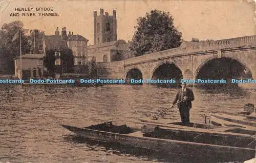 R461200 Henley Bridge and River Thames The Auto Photo Series 1907