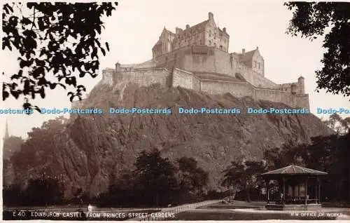 R461211 Edinburgh Castle from Princes Street Gardens H M Office of Works