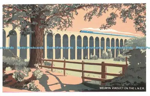 R458166 Welwyn Viaduct on the L N E R Dalkeith Publishing Card No D 6