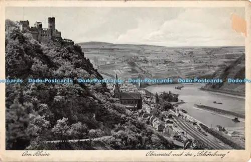 R463375 Am Rhein Oberwesel mit der Schönburg F Kratz