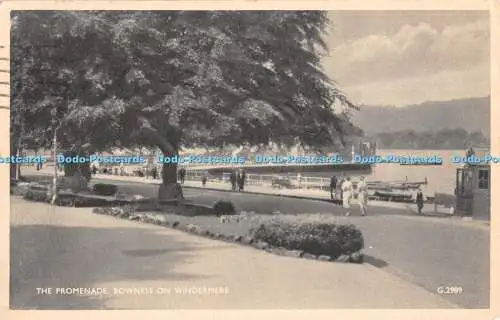 R460448 The Promenade Bowness on Windermere G 2989 Velvette Gravure Postkarte Val