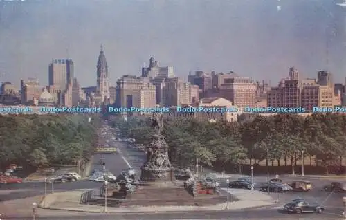 R461556 Philadelphia Benjamin Franklin Parkway K F Lutz natürliche Farbkarte aus