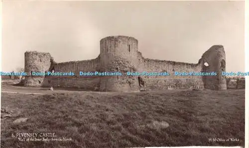 R460796 Pevensey Castle Wall of the Inner Bailey from the North H M Ministry of