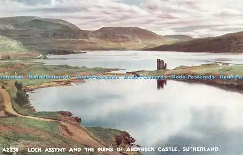 R460848 Sutherland Loch Assynt and the Ruins of Ardvreck Castle J B White Best o