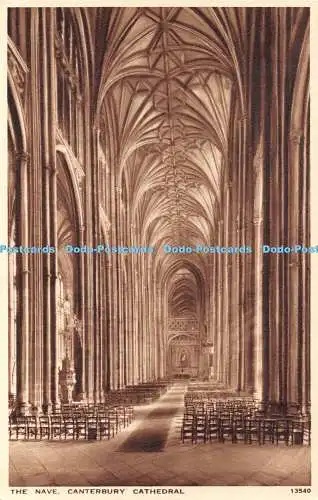 R458782 Canterbury Cathedral The Nave J Salmon Gravure Style