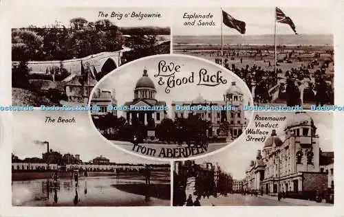 R462015 Love and Good Luck From Aberdeen The Beach Esplanade and Sands RP Multi